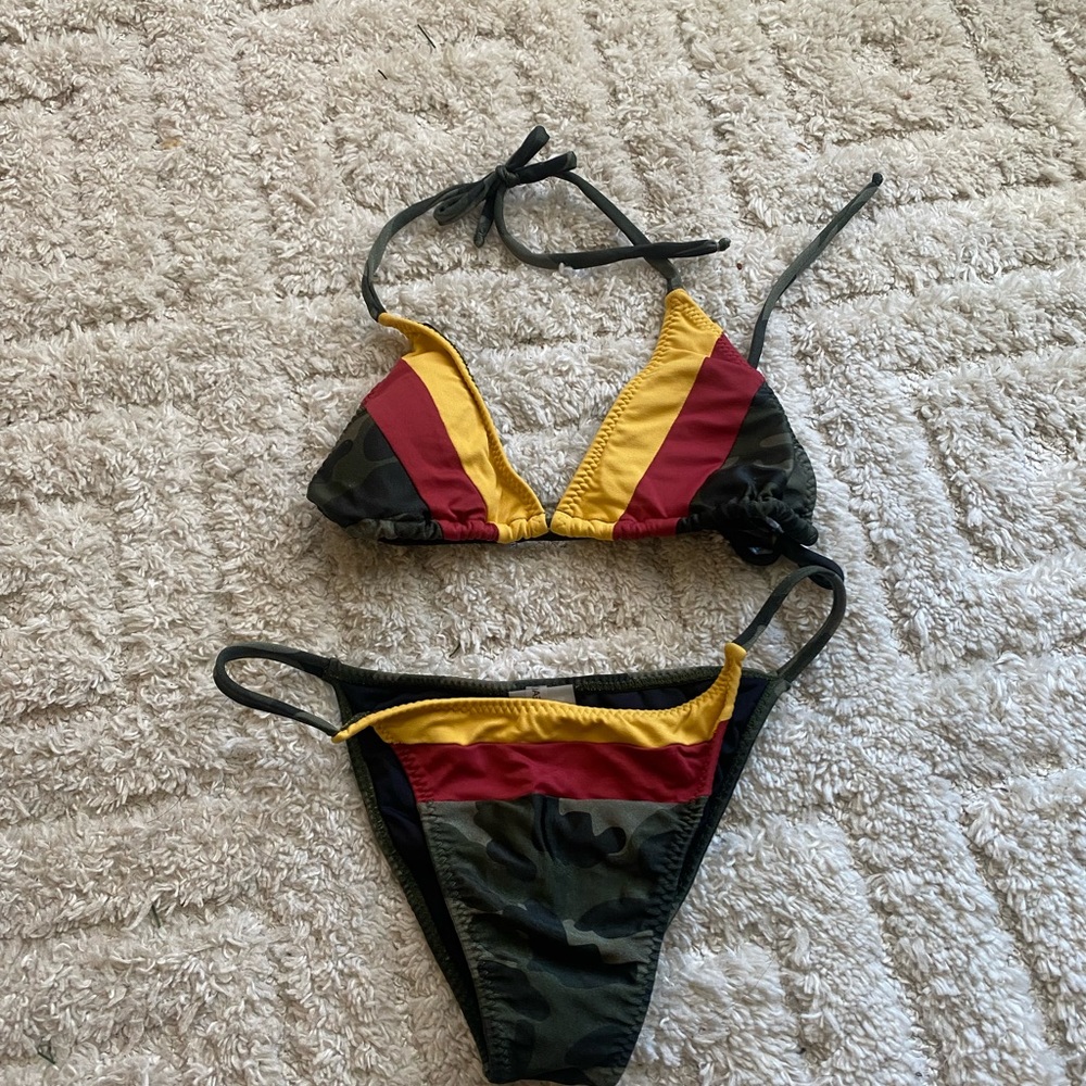 Multicolored two piece bikini